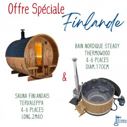 Offre promotionnelle Duo Sauna finlandais et bain nordique Kirami