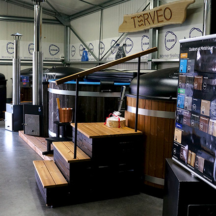 Photo du showroom Terveo dédié aux bains nordiques Kirami