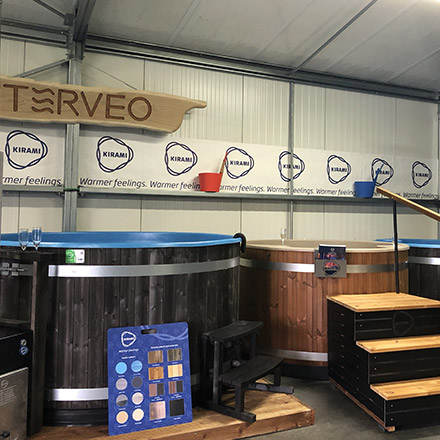 Photo du showroom Terveo dédié aux bains nordiques Kirami